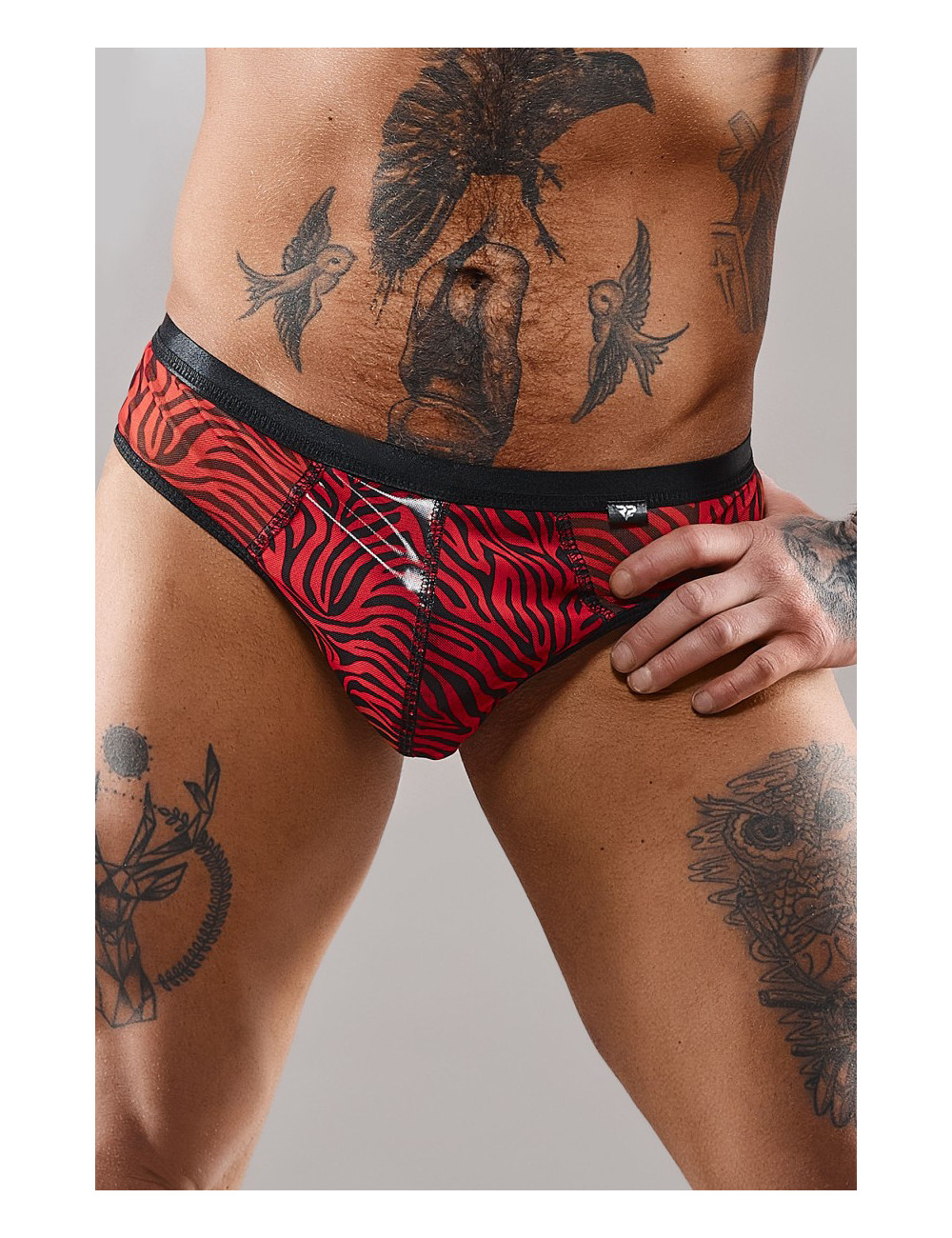 Slip type brésilien zébré rouge et noir - Regnes