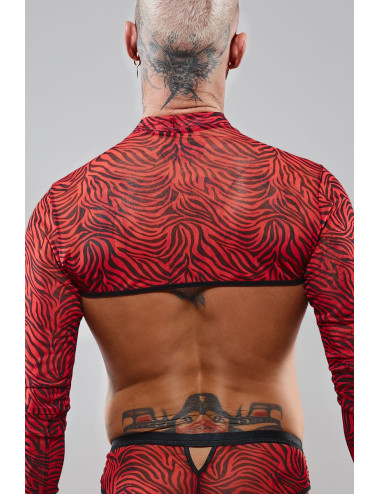 Croc top tulle zébré rouge et noir - Regnes