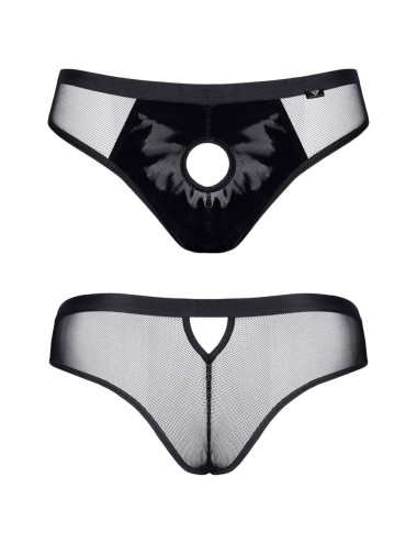 Slip type brésilien noir ouvert - Regnes