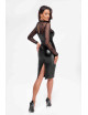 Robe moulante Sublime F310 wetlook et tulle floqué