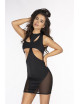 Robe moulante noire V-10619 - Axami