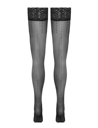 Bas autofixants noir Hold up 2 - Cotelli Legwear