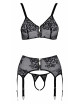 Ensemble coquin ouvert 3 pièces gris - Cottelli Lingerie