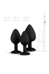 Kit entrainement 3 Butt plugs noir - Easy Toys