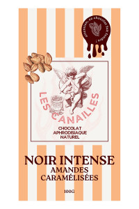 Chocolat noir amandes caramélisées - Tablette 100g - Les canailles