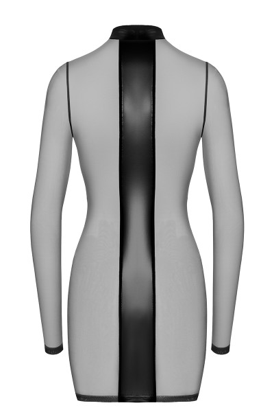 Mini robe tulle et wetlook Crossfire F369 - Noir Handmade