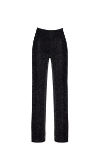 Pantalon en maille pailletée Onyx F374 - Noir Handmade