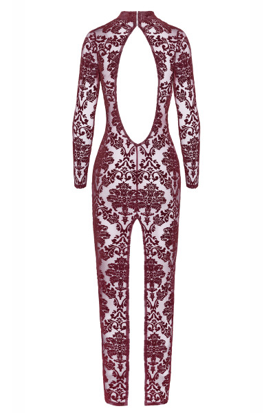 Robe fendue en tulle floqué Kink Royal F383 - Noir Handmade