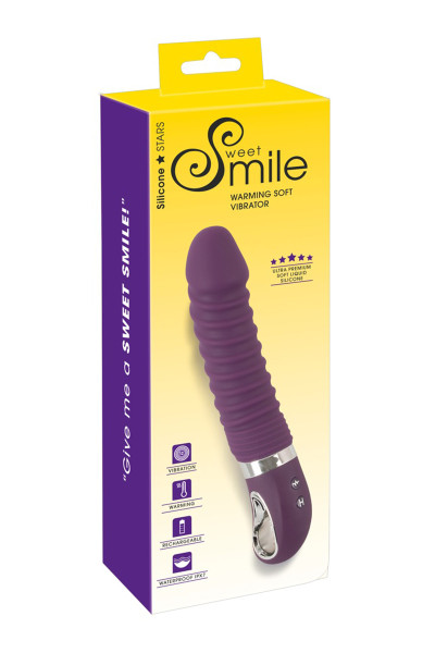 Vibro chauffant rechargeable 23,5 x 4,1 cm - Sweet Smile