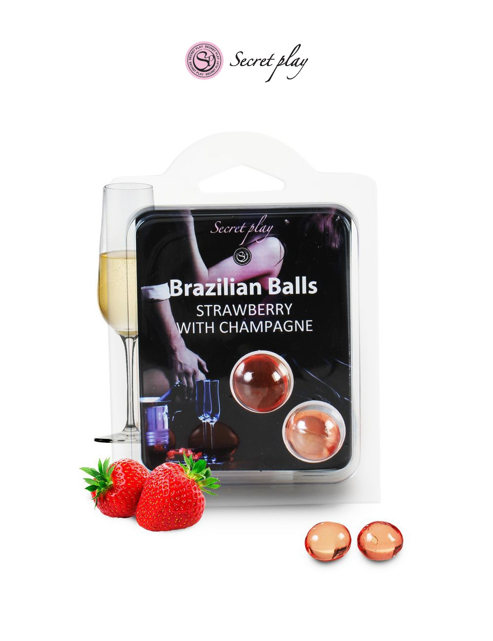 2 Brazilian Balls - fraise & champagne