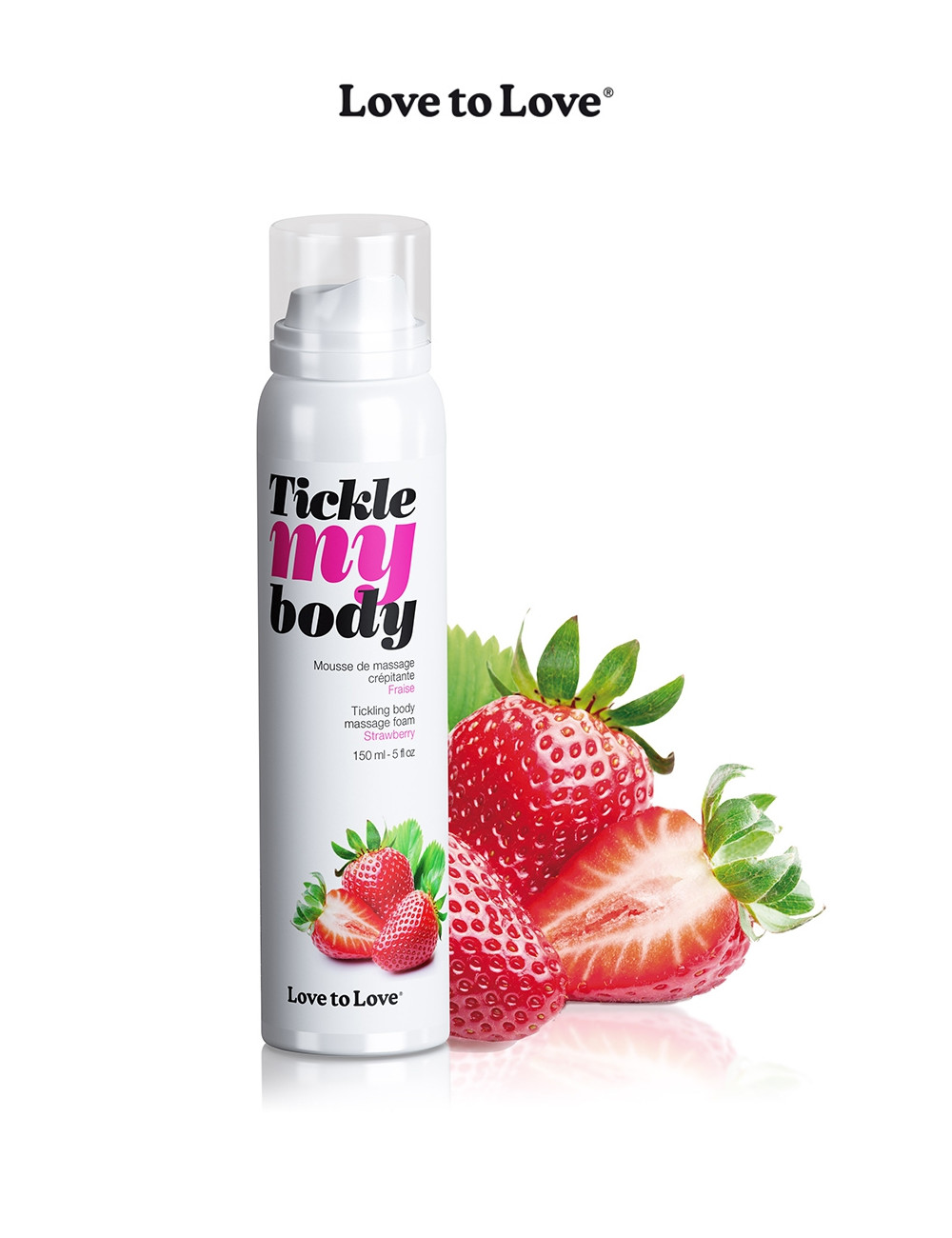 Mousse massage crépitante - fraise