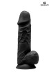 Gode double densité noir 21,5 cm - Modèle 4
