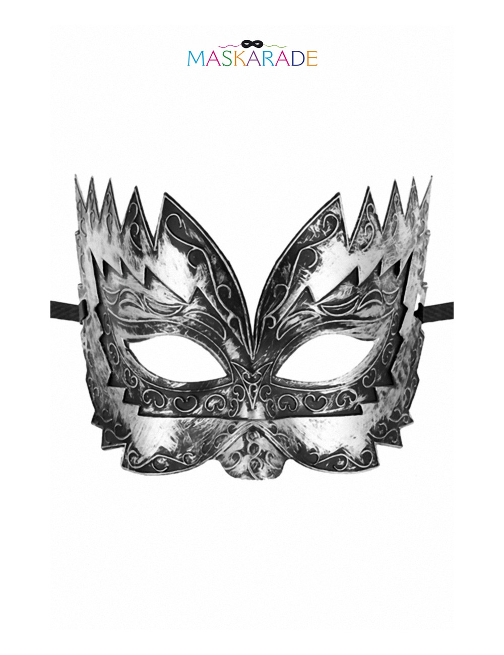 Masque semi-rigide argenté Don Giovanni