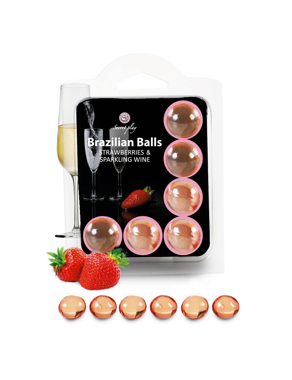 6 Brazilian Balls - fraise & champagne