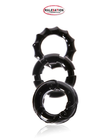 Set 3 cockrings Stretchy - Malesation