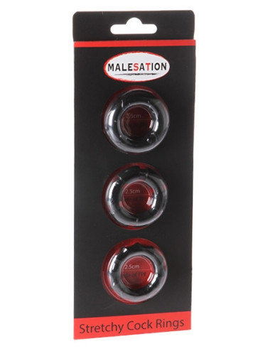 Set 3 cockrings Stretchy - Malesation
