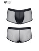 Boxer noir wetlook et mesh - Regnes