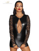 Mini robe wetlook et dentelle F253
