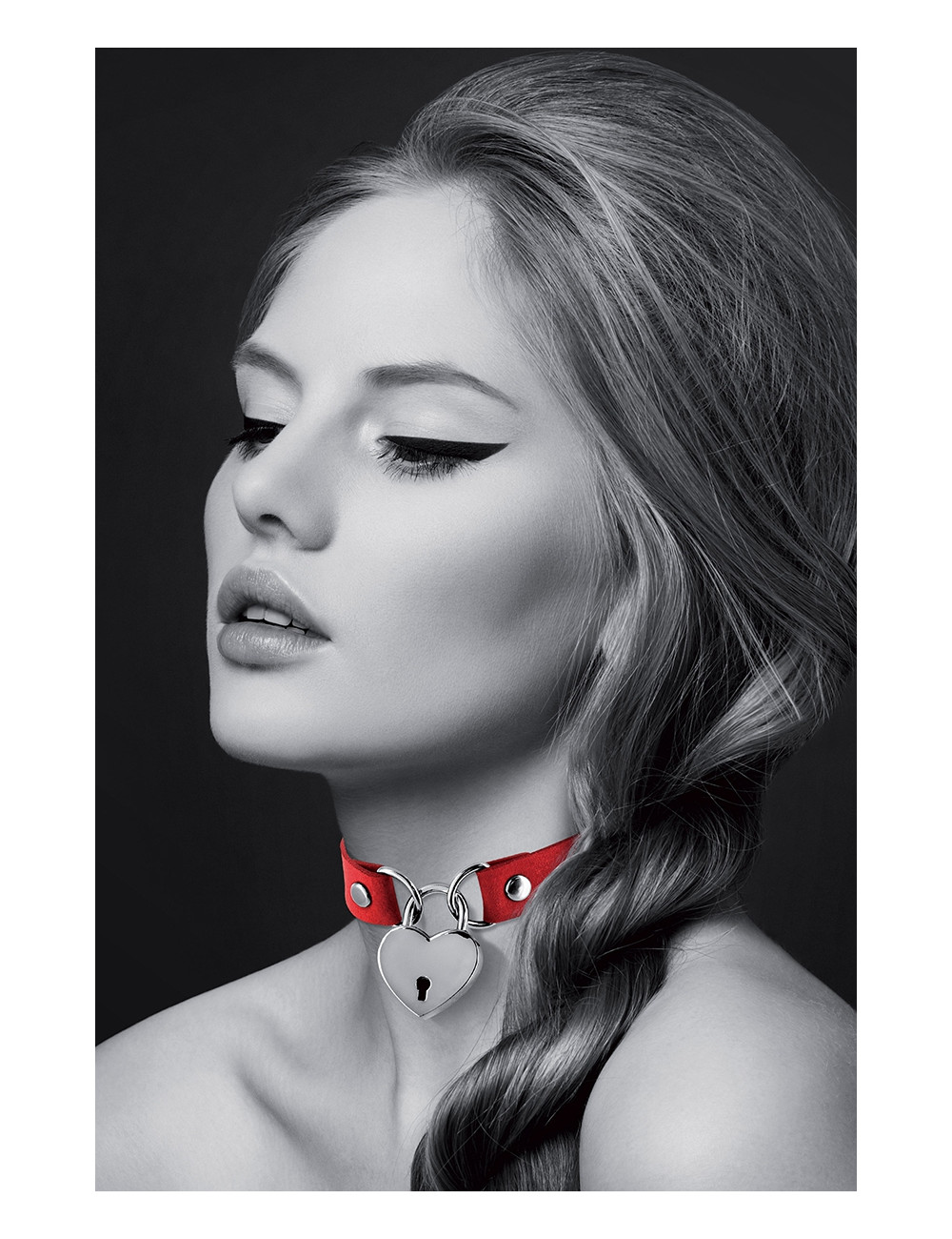 Collier rouge cadenas coeur - Bijoux Pour Toi