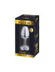 Plug métal bijou transparent L - Alive