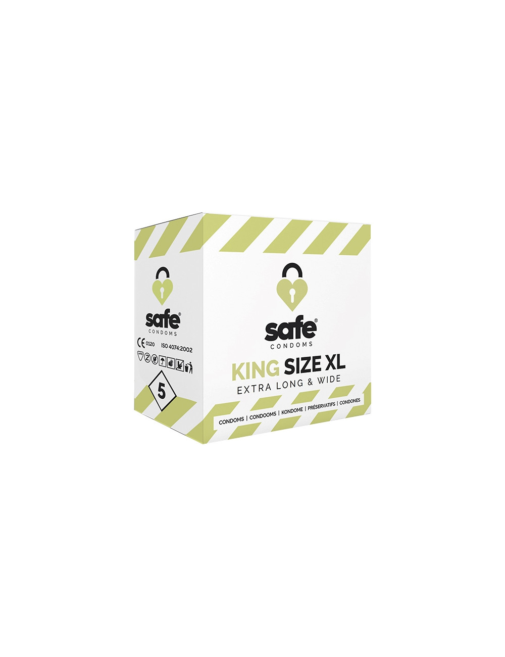 5 préservatifs Safe King Size XL