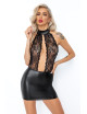 Robe courte wetlook et dentelle F279
