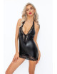 Mini robe dos nu wetlook et dentelle F283